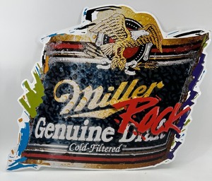 lot 329 image: Miller Genuine Draft Beer Advertisement Metal Sign
