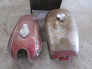 lot 29 image: Motorcyle Gas Tanks Vintage