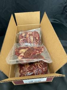 lot 151 image: Box of Frozen Beef Ribeye Steaks - 9.10LBs   Pack Date 012825