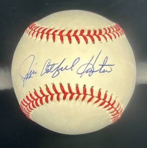 lot 43 image: Jim Catfish Hunte Signed Baseball w JSA COA Official League Ball