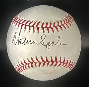 lot 35 image: Warren Spahn Signed Baseball w JSA COA Rawlings ONLB White Ball