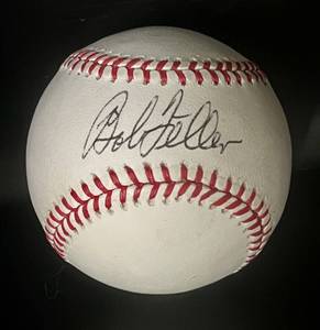 lot 81 image: Bob Feller Signed Baseball w JSA COA Rawlings OALB Brown Ball with Case