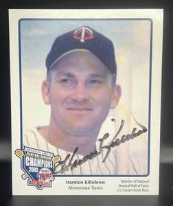 lot 17A image: Harmon Killebrew Signed Minnesota Twins Team Issues Card w JSA COA - Baseball