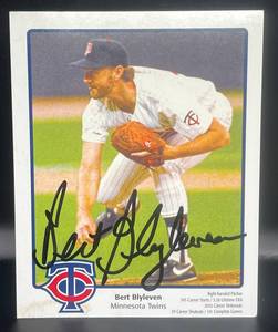 lot 32 image: Bert Blyleven Signed Minnesota Twins Team Issues Card w JSA COA - Baseball