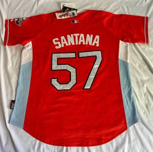 lot 17 image: Johan Santana New With Tags 2009 MLB All Star Game Jersey Size XL - Majestic Authentic Baseball Jersey