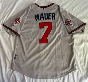 lot 15 image: Joe Mauer New Minnesota Twins  Jersey Size 48 - 2010 Fifty Seasons MLB Majestic Authentic Baseball Jersey