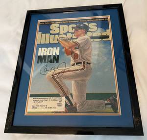 lot 18A image: Cal Ripken Jr. Signed Sports Illustrated Cover Photo w JSA COA - Baltimore Orioles Baseball