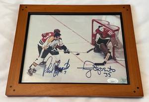 lot 39 image: Phil Esposito and Tony Esposito Signed 8x10 Photo Framed w JSA COA - Hockey