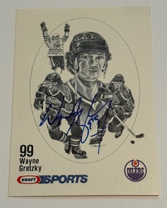 lot 3B image: Wayne Gretzky Signed Card 1986-87 Kraft Hockey