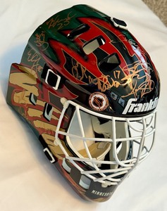 lot 5B image: Minnesota Wild 1st Team 2000-2001 Signed Goalie Helmet - 24 Signatures