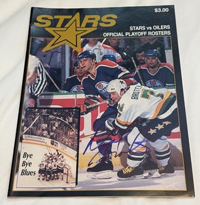 lot 9B image: Neal Broten Signed 1991 Stanley Cup Playoffs Conference Championship Official Hockey Program