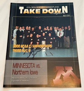 lot 10B image: Brock Lesnar Signed University of Minnesota Wrestling Program 2000 vs. Northern Iowa