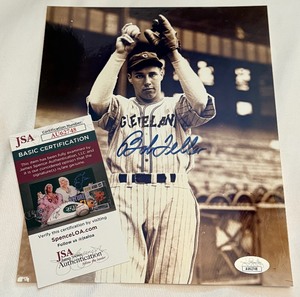 lot 52 image: Bob Feller Signed 8x10 Photo w JSA COA - Cleveland Indians Baseball
