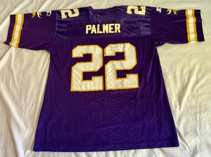 lot 69 image: David Palmer Minnesota Vikings Football Jersey Size Large 48 Starter