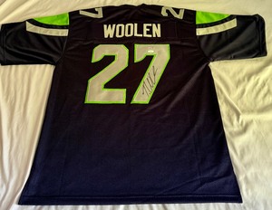 lot 62 image: Tariq Woolen Signed Jersey w JSA COA - Size XL Seattle Seahawks Football