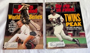 lot 40A image: (2) 1991 Minnesota Twins Baseball World Series Sports Illustrated Magazines