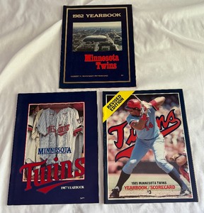 lot 36A image: (3) Minnesota Twins Baseball Yearbooks and Programs - 1982, 1985, 1987