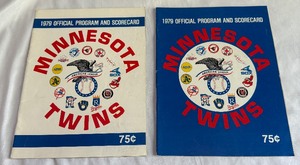 lot 38A image: (2) 1979 Minnesota Twins Official Programs and Scorecards - Baseball