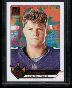 lot 18B image: JJ McCarthy RC 2024 Donruss Gridiron Kings #5 Rookie Minnesota Vikings Football Card