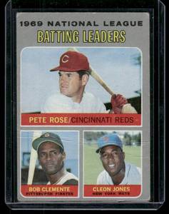 lot 47C image: Roberto Clemente  Pete Rose 1970 Topps NL Batting Leaders #61 Vintage Baseball card