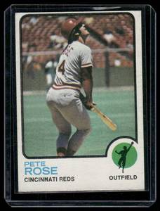 lot 51C image: Pete Rose 1973 Topps #130 Vintage Baseball Card