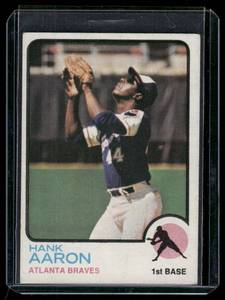 lot 37C image: Hank Aaron 1973 Topps #100 Vintage Baseball Card