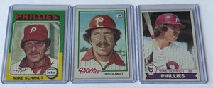 lot 76C image: Mike Schmidt 3 Card Lot 1975, 1978, 1979 Vintage Baseball Cards
