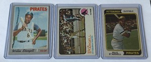 lot 77C image: Willie Stargell 3 Card Lot 1970, 1973, 1974 Vintage Baseball Cards