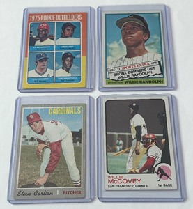 lot 85C image: 4 Card Vintage Baseball Stars Lot - Steve Carlton, Willie McCovey and More 1971-1976