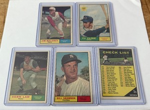 lot 87C image: 1961 Topps Vintage Baseball 5 Card Lot