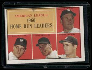 lot 10D image: Mickey Mantle 1960 AL HR Leaders    1961 Topps #46  Baseball Card