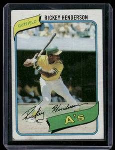 lot 16D image: Rickey Henderson RC   1980 Topps #482 Oakland Athletics Baseball Card