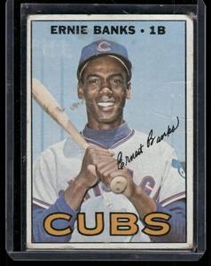 lot 58D image: Ernie Banks    1967 Topps #215 Chicago Cubs Baseball Card