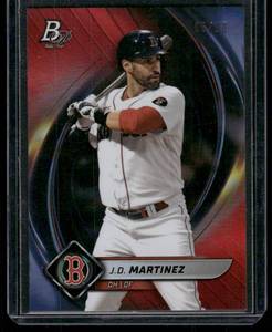 lot 73D image: J.D. Martinez    2022 Bowman Platinum Red #1 Boston Red Sox Baseball Card