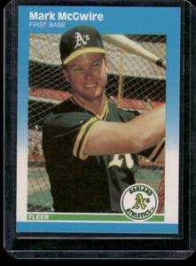 lot 127D image: Mark McGwire RC   1987 Fleer Update #U-76 Oakland Athletics Baseball Card