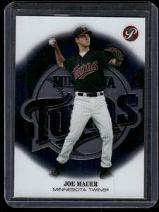 lot 133D image: Joe Mauer RC   2002 Topps Pristine #151 Minnesota Twins Baseball Card