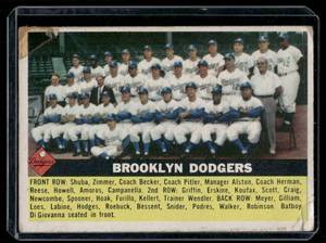 lot 145D image: 1956 Topps #166 Brooklyn Dodgers Baseball Card
