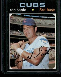 lot 165D image: Ron Santo    1971 Topps #220 Chicago Cubs Baseball Card