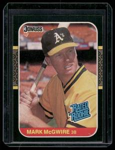 lot 169D image: Mark McGwire RC   1987 Donruss #46 Oakland Athletics Baseball Card