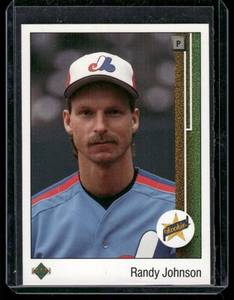 lot 173D image: Randy Johnson RC   1989 Upper Deck #25 Montreal Expos Baseball Card