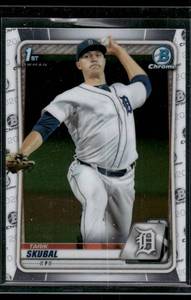 lot 191D image: Tarik Skubal RC   2020 Bowman Chrome Prospects #BCP-108 Detroit Tigers Baseball Card