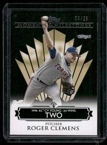 lot 203D image: Roger Clemens    2008 Topps Moments and Milestones #80  Baseball Card