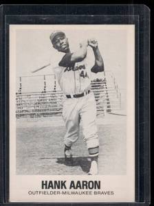 lot 207D image: Hank Aaron    1977 Galasso Glossy Greats #44 Milwaukee Braves Baseball Card