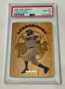 lot 10A image: Kirby Puckett PSA 10 Gem Mint 5000 1995 Leaf Limited Lumberjacks #7, numbered 33605000, Minnesota Twins Baseball Card
