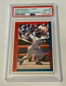 lot 12D image: Kirby Puckett PSA 10 Gem Mint 1990 Fantasy Baseball HC #3 Minnesota Twins Baseball Card