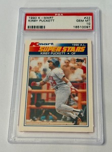lot 23D image: Kirby Puckett PSA 10 Gem Mint 1990 K-Mart Super Stars #22 Minnesota Twins Baseball Card