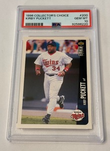 lot 26D image: Kirby Puckett PSA 10 Gem Mint 1996 Collectors Choice #200 Minnesota Twins Baseball Card