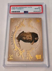 lot 29D image: Kirby Puckett PSA 10 Gem Mint 2005 SP Legendary Cuts #45 Minnesota Twins Baseball Card