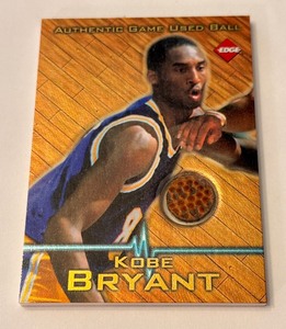 lot 39D image: Kobe Bryant Game Used Ball Relic 1997 Collectors Edge #2 Basketball Card