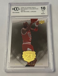 lot 41D image: Michael Jordan BCCG 10 Mint 2009-10 Upper Deck MJ Legacy Collection Gold #33 Basketball Card